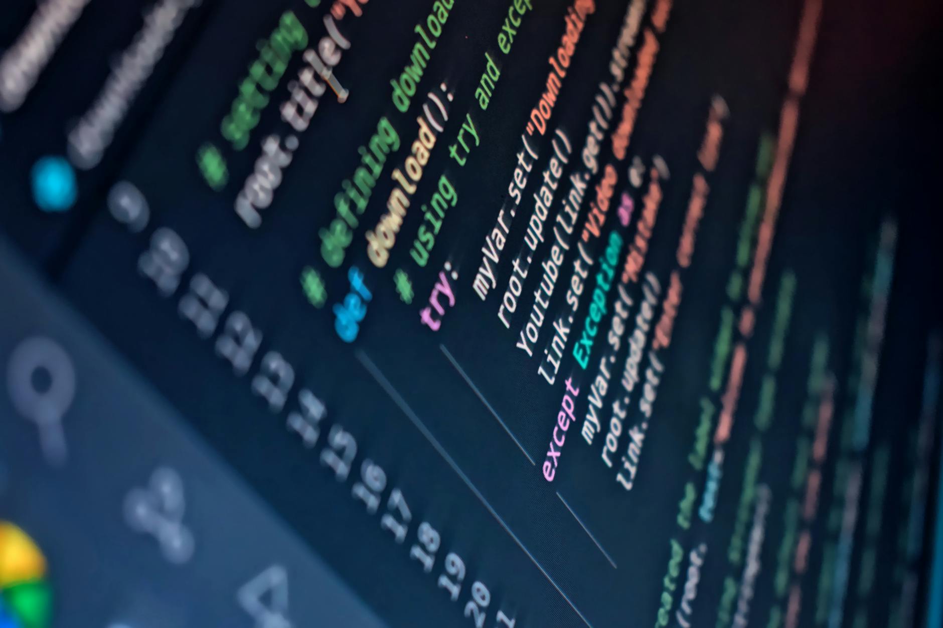 image of an editor program with python code on screen